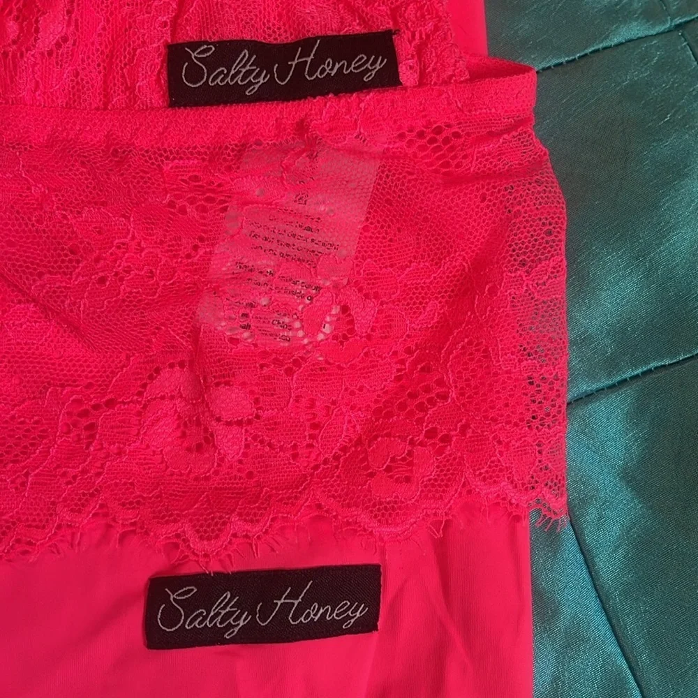 Salty Honey Lingerie Set - Hot Pink, Size XXL